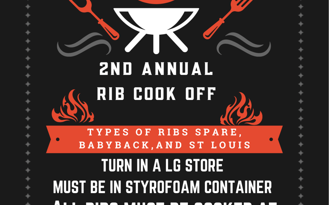 2nd Annual Rib Cook Off – Sunday September 3rd, 2023